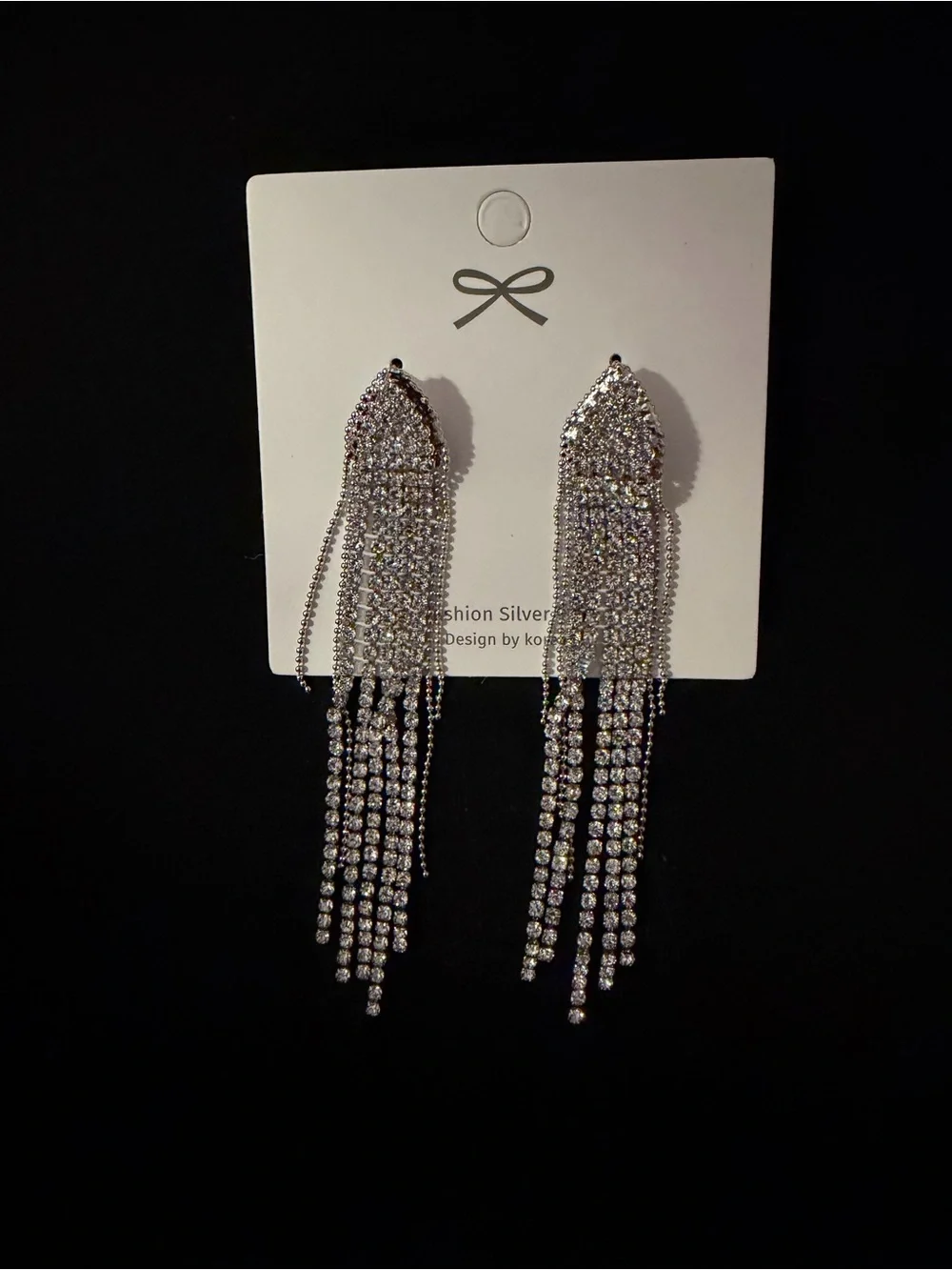Silver 925 Rhinestone Fringe Drop Earrings - Elegant Women’s Jewelry